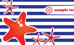 Sea stars vector card design